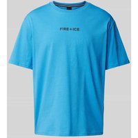 FIRE + ICE Poloshirt mit Label-Print Modell 'MICK' in Metallic Blue, Größe XXL von Fire + Ice