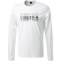 FIRE + ICE Herren Longsleeve weiß Baumwolle von Fire + Ice