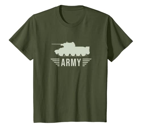 Kinder Militär Armee Shirts für Jungen Taktisches Hemd Olivgrün T-Shirt von Fire Fit Designs