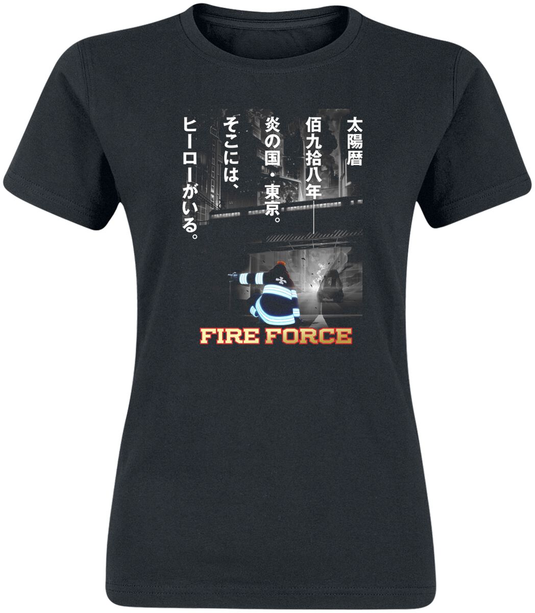 Fire Force - Anime T-Shirt - Infernal Attack - S bis XL - für Damen - Größe L - schwarz  - Lizenzierter Fanartikel von Fire Force