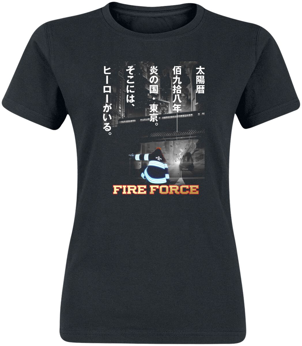 Fire Force - Anime T-Shirt - Infernal Attack - S bis XL - für Damen - Größe M - schwarz  - Lizenzierter Fanartikel von Fire Force