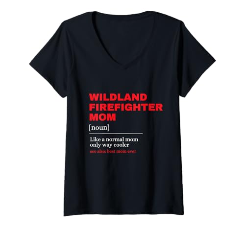 Damen Wildland Firefighter Mom Definition Feuerwehrmänner Brandbekämpfung T-Shirt mit V-Ausschnitt Damen Wildland Firefighter Mom Definition Feuerwehrmänner Brandbekämpfung T-Shirt mit V-Ausschnitt von Fire Rescue Wear Wildland Firefighter Accessories