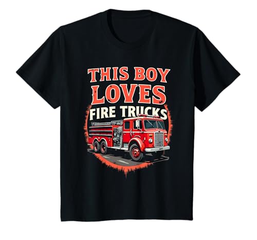 Kinder This Boy Loves Fire Trucks Feuerwehrauto Liebhaber Kinder Kleinkind Jungen T-Shirt Kinder This Boy Loves Fire Trucks Feuerwehrauto Liebhaber Kinder Kleinkind Jungen T-Shirt von Fire Truck Apparel Gifts For Boys And Girls