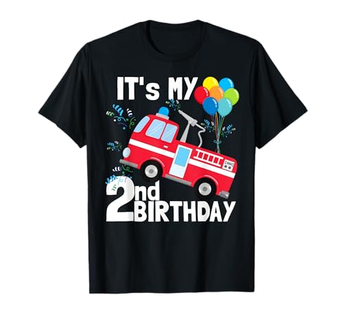 It's My 2nd Birthday Fire Truck 2 Birthday Boy Gift T-Shirt It's My 2nd Birthday Fire Truck 2 Birthday Boy Gift T-Shirt von Fire Truck Birthday Party Supplies Apparel