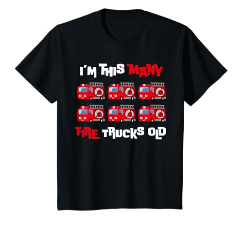 Kinder I'm This Many Fire Trucks Old, 6. Geburtstag, 6 Jahre alt T-Shirt Kinder I'm This Many Fire Trucks Old, 6. Geburtstag, 6 Jahre alt T-Shirt von Fire Truck lover Birthday Gifts Toddler