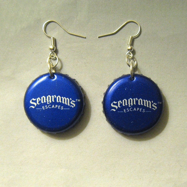 Recycled Beer Cap Ohrringe Von Seagram's Escapes von FireWarpedGlass