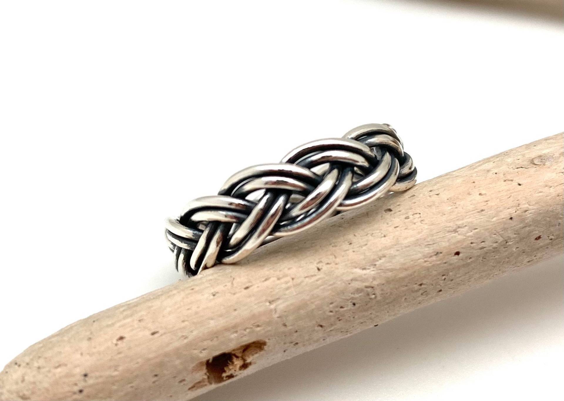 Geflochtener Silber Ring/Männer Und Frauen Geflochtenes Band 6mm Größe 5-12 Sterling von FireandIceSilver