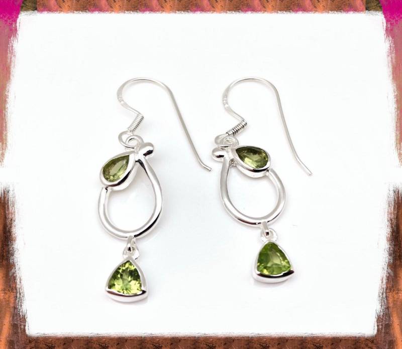 Peridot Ohrringe - Grün Sterling Silber von FireandIceSilver