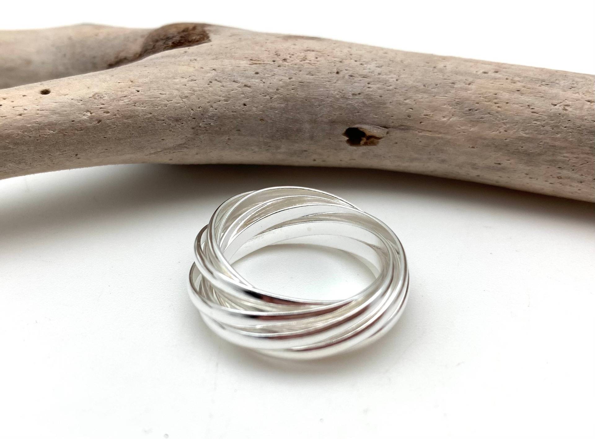 Multi Band Rolling Silberring 6, 7, 8, 9/Silver Inter Linked Ring /925 Sterling Multi Band Rolling Silberring 6, 7, 8, 9/Silver Inter Linked Ring /925 Sterling von FireandIceSilver