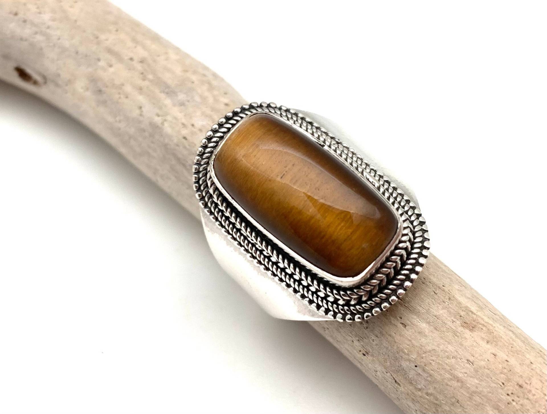 Tigerauge Silber Ring Größe 12 - Langer Finger 925 Sterling Tigerauge Silber Ring Größe 12 - Langer Finger 925 Sterling von FireandIceSilver