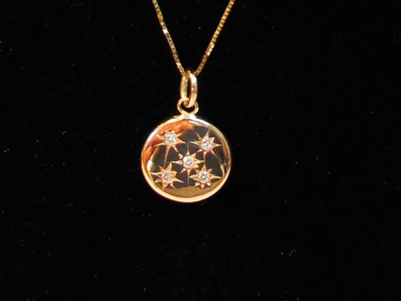 14K Gold Diamant Anhänger Halskette "sterne Im Himmel" Design." 14K Gold Diamant Anhänger Halskette "sterne Im Himmel" Design." von FireandLaceJewelry