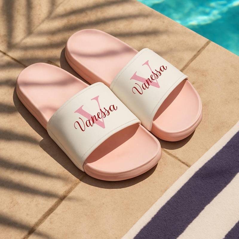 Personalisierbare Badelatschen Mit Monogramm I Adiletten Name Slipper Geschenk Für Frauen Männer von FireboxGifts