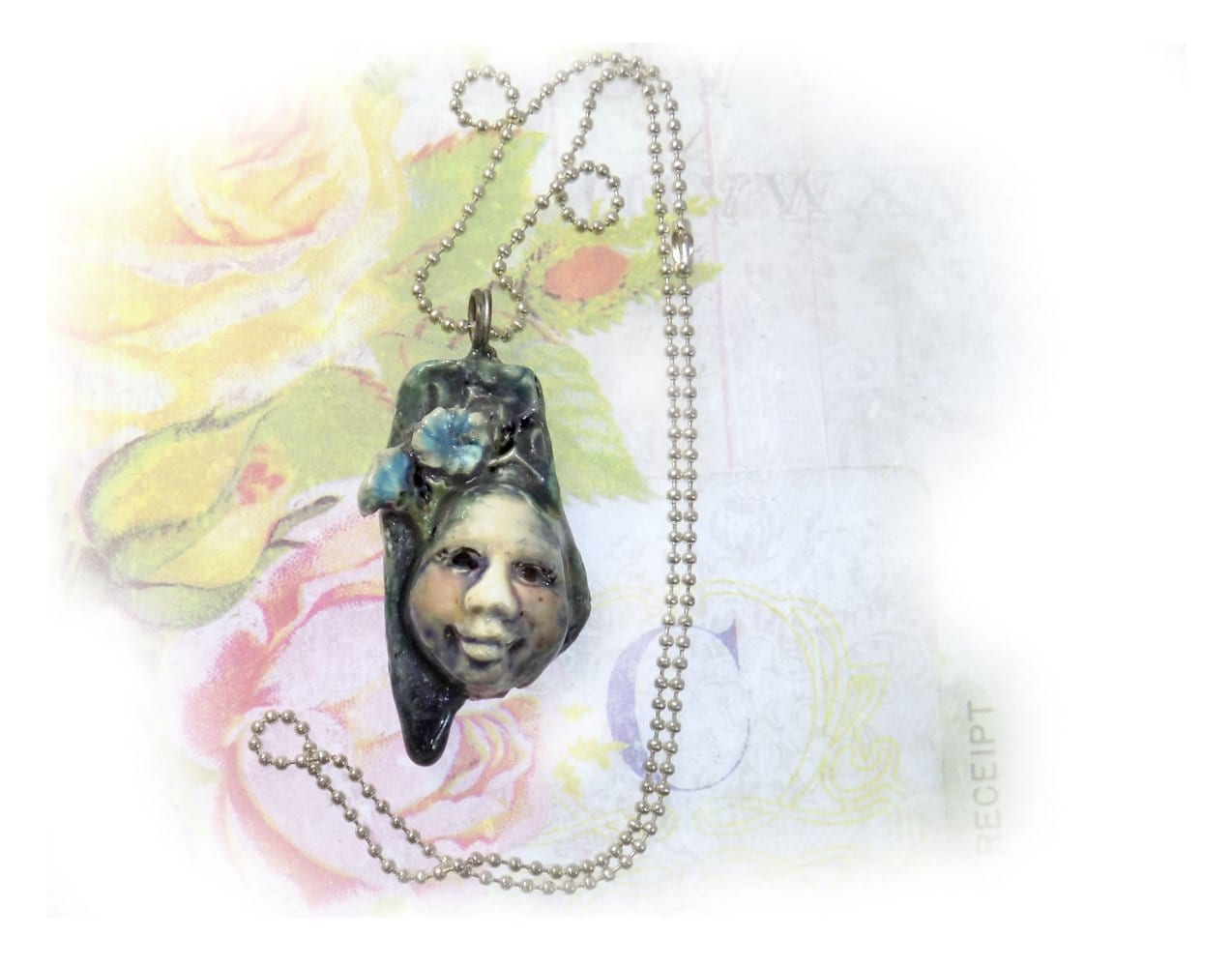 Fokale Kette - Tonperlen , Keramik Anhänger, Halskette, Handgemachte Keramikperle, # 26 Fokale Kette - Tonperlen , Keramik Anhänger, Halskette, Handgemachte Keramikperle, # 26 von FiredUpLadiesBeads