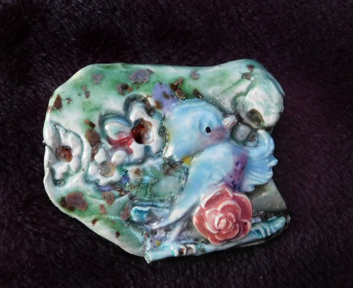 Handgefertigte Blaue Vogel Brosche - Unikat Ooak Schal Pin Keramik Schmuck # 133 Handgefertigte Blaue Vogel Brosche - Unikat Ooak Schal Pin Keramik Schmuck # 133 von FiredUpLadiesBeads