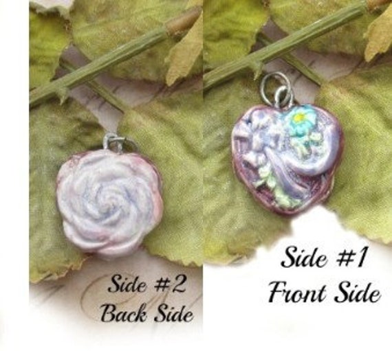 Rose Halskette, Lila Ton Herz Perle, 2 Seitige Hart Geschenk Für Sie - Halskette # 119 Rose Halskette, Lila Ton Herz Perle, 2 Seitige Hart Geschenk Für Sie - Halskette # 119 von FiredUpLadiesBeads