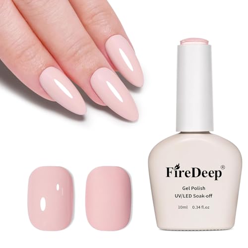 Firedeep 10ml HEMA-Frei Gel Nagellack Morgennebel Pink Gel Nagellack Soak-Off UV/LED Aushärtung HEMA-FREE Maniküre Geschenk für Nail Art DIY und Nagelstudio für Frauen und Mädchen von Firedeep