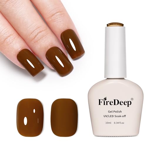 Firedeep 10ml Hema-frei Brauner Gellack Kaffeebraun Nagellack UV/LED Gel DIY & Salon für Damen und Mädchen​ von Firedeep