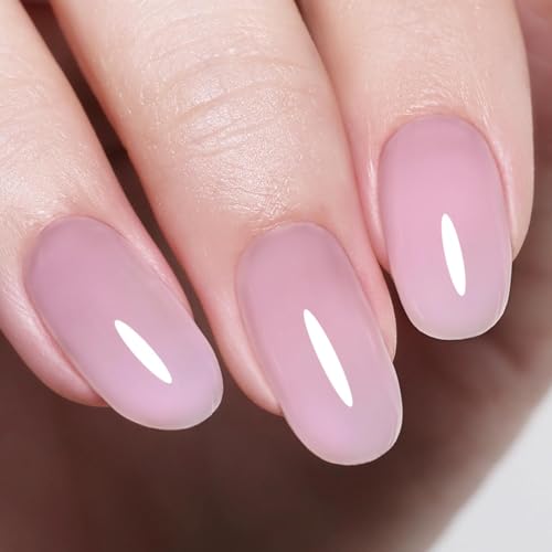 Firedeep 10ml Hema-frei Rosa Jelly Gellack Transparent Rosafarben Nagellack UV/LED Geschenk für Damen Mädchen​ von Firedeep