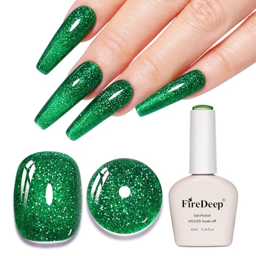 Firedeep 10ml Hema freier Glitzer Gel Nagellack zum Abwaschen langanhaltend grün Gel Nagellack Salon DIY zu Hause Geschenk für Frauen 1 Stück Firedeep 10ml Hema freier Glitzer Gel Nagellack zum Abwaschen langanhaltend grün Gel Nagellack Salon DIY zu Hause Geschenk für Frauen 1 Stück von Firedeep