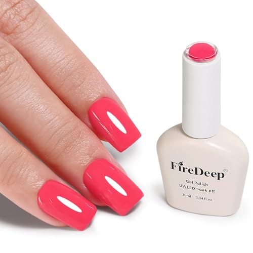 Firedeep 10ml Korallenrosa Nagelgel Hema-Frei Abziehbar Sommer Salon DIY Geschenk für Mädchen von Firedeep
