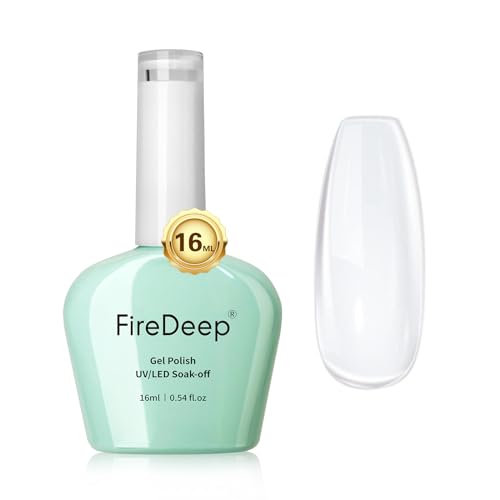 Firedeep No Wipe Base Coat Gel Polish,16ml Clear Base Coat for Gel Nail Polish Soak Off Long-Lasting Nail Salon DIY at Home von Firedeep