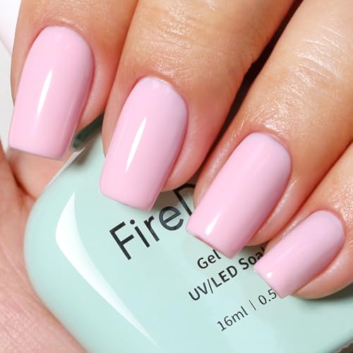Firedeep Pink Gel Nagellack, 0.54 Fl Oz Large Bottle Baby Pink Color Soak Off UV LED Nail Gel Polish Nail Art Starter Manicure Salon DIY at Home von Firedeep