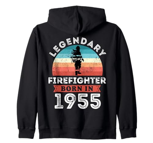 Legendary Firefighter Born in 1955, 70th Birthday Men Kapuzenjacke von Firefighter 1955 Legends Gifts for Mens 70th Bday