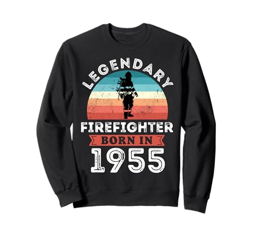 Legendary Firefighter Born in 1955, 70th Birthday Men Sweatshirt von Firefighter 1955 Legends Gifts for Mens 70th Bday