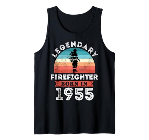 Legendary Firefighter Born in 1955, 70th Birthday Men Tank Top von Firefighter 1955 Legends Gifts for Mens 70th Bday