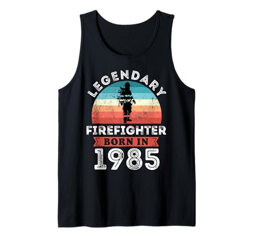 Legendary Firefighter Born in 1985, 40th Birthday Men Tank Top von Firefighter 1985 Legends Gifts for Mens 40th Bday
