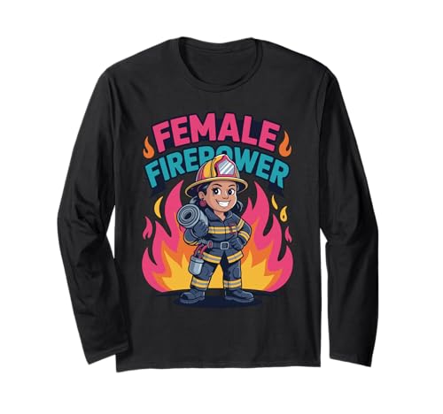 Lustige Feuerwehrmann Kunst Frauen Mädchen Feuerwehrmann Feuerwehrfrau Langarmshirt Lustige Feuerwehrmann Kunst Frauen Mädchen Feuerwehrmann Feuerwehrfrau Langarmshirt von Firefighter Art Women Girls Firewoman