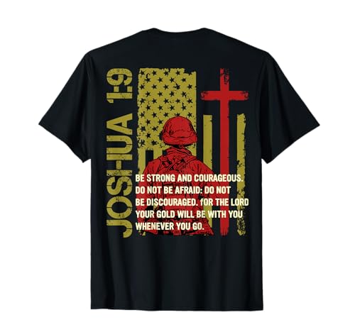 Joshua 1:9 Feuerwehrmann Bibelvers Christian Männer Vatertag T-Shirt Joshua 1:9 Feuerwehrmann Bibelvers Christian Männer Vatertag T-Shirt von Firefighter Fireman US Flag Men Dad