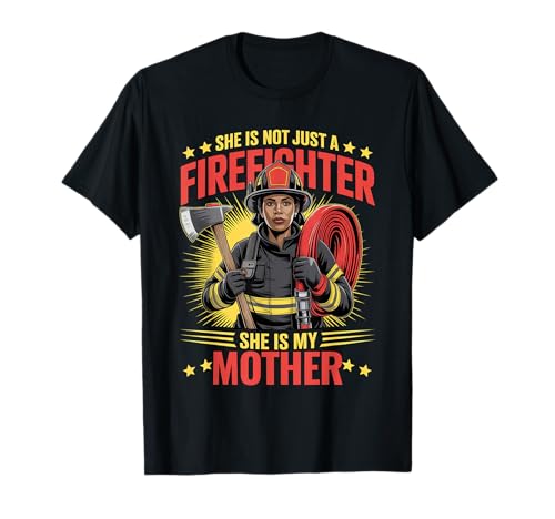 Schwarze Frau Feuerwehrmann Mutter Sohn Tochter Abschluss Mama T-Shirt Schwarze Frau Feuerwehrmann Mutter Sohn Tochter Abschluss Mama T-Shirt von Firefighter Tees NYC