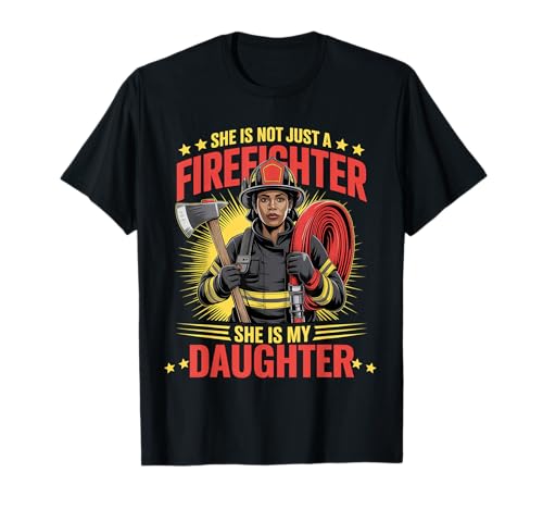 Schwarze Frau Feuerwehrmann Tochter Mama Papa Familie Abschluss T-Shirt Schwarze Frau Feuerwehrmann Tochter Mama Papa Familie Abschluss T-Shirt von Firefighter Tees NYC