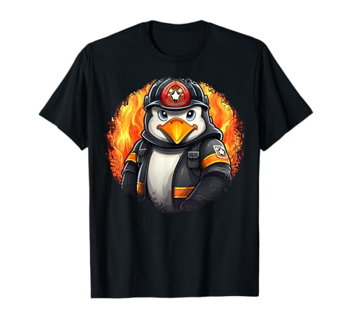 Firefighters Fans - Herren, Damen, Unisex Kinder - Klassisch - Cartoon - Schwarz - Klein - T-Shirt - Pinguin Feuerwehr Design Firefighters Fans - Herren, Damen, Unisex Kinder - Klassisch - Cartoon - Schwarz - Klein - T-Shirt - Pinguin Feuerwehr Design von Firefighters Fans