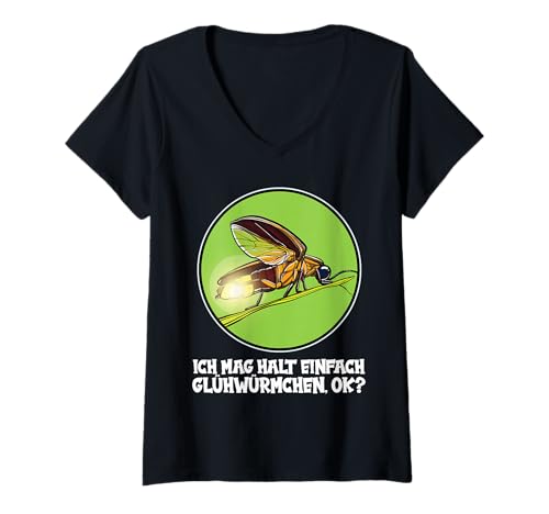 Damen Firefly Glühwürmchen T-Shirt mit V-Ausschnitt von Firefly Glühwürmchen Tier Shop