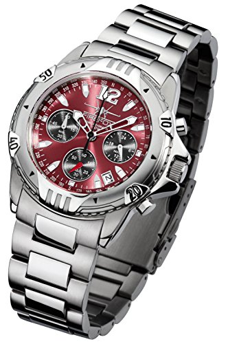FIREFOX AIRFIGHTER FFS02-105 Sunray rot Chronograph massiv Edelstahl Sicherheitsfaltschließe Herrenuhr Armbanduhr 10 ATM wasserdicht von FIREFOX