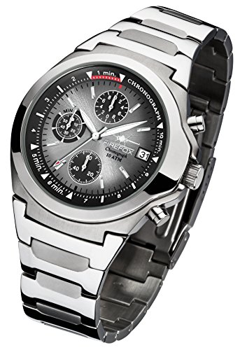 FIREFOX Classic FFS06-104 Sunray grau Chronograph Herrenuhr Armbanduhr Sicherheits- Faltschließe 10 ATM Water Resistant von FIREFOX