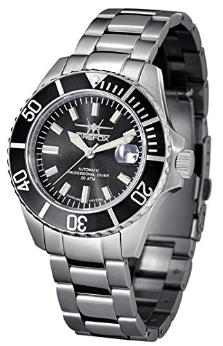 FIREFOX SEA Commander FFS520-102 Automatikuhr NH35 Sunray Graphit schwarz Schraubkrone Glasboden Saphirglas Sicherheitsfaltschließe Herrenuhr massiv Edelstahl 20 ATM wasserdicht von FIREFOX