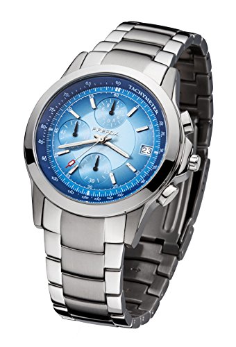 FIREFOX Shooter FFS07-103c blau Chronograph Herrenuhr Armbanduhr Sicherheitsschließe 10 ATM wasserdicht von FIREFOX