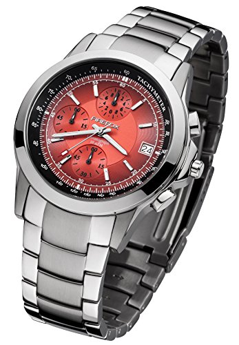 FIREFOX Shooter FFS07-105 rot Chronograph Herrenuhr Armbanduhr Sicherheits- Faltschließe 10 ATM Water Resistant von FIREFOX