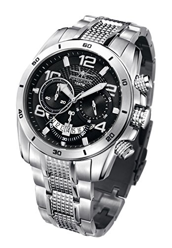 FIREFOX Skywalker FFS220-102 schwarz Edelstahl Herrenuhr Chronograph Sicherheitsfaltschließe 10 ATM wasserdicht von FIREFOX