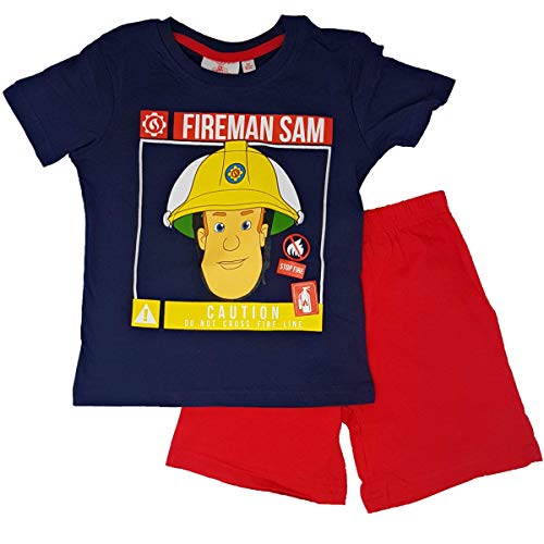 Feuerwerhmann Sam Schlafanzug Pyjama (Blau, 98) von Fireman Sam