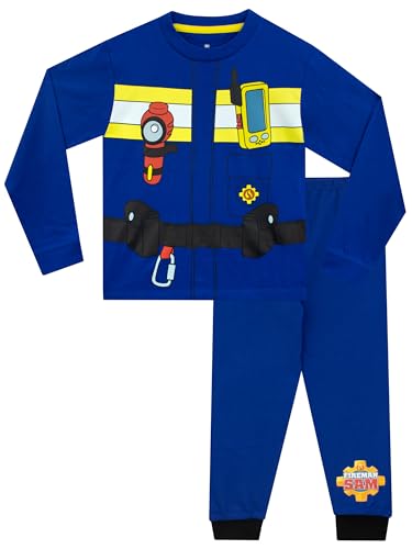 Fireman Sam Schlafanzug | Kinder Schlafanzug Jungen | Schlafanzüge Für Kinder | Blau 116 von Fireman Sam