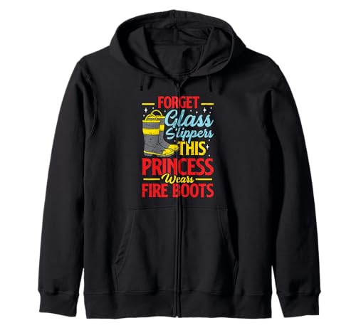 Diese Prinzessin trägt Feuerwehrstiefel Feuerwehrmann Mädchen Frauen Kapuzenjacke Diese Prinzessin trägt Feuerwehrstiefel Feuerwehrmann Mädchen Frauen Kapuzenjacke von Firemen Firefighter Daughter Apparel Co.