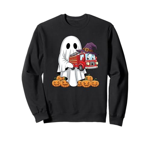 Lustiger Geist Feuerwehrauto Kürbis Halloween Kinder Herren Damen Sweatshirt Lustiger Geist Feuerwehrauto Kürbis Halloween Kinder Herren Damen Sweatshirt von Firetruck Lovers Cute Halloween Outfits Boy Girl