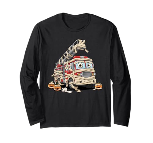 Lustiges Feuerwehrauto Mama Kürbis Halloween Kinder Herren Damen Langarmshirt Lustiges Feuerwehrauto Mama Kürbis Halloween Kinder Herren Damen Langarmshirt von Firetruck Lovers Cute Halloween Outfits Boy Girl