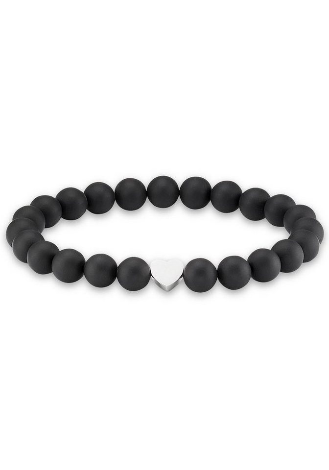 Firetti Armband Schmuck Geschenk Herz Element, Steinarmband, Partnerarmband, Made in Germany - mit Onyx oder Tigerauge von Firetti