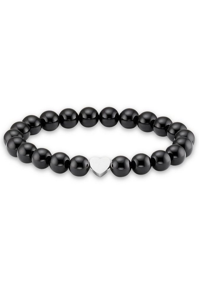 Firetti Armband Schmuck Geschenk Herz Element, Steinarmband, Partnerarmband, Made in Germany - mit Onyx oder Tigerauge von Firetti