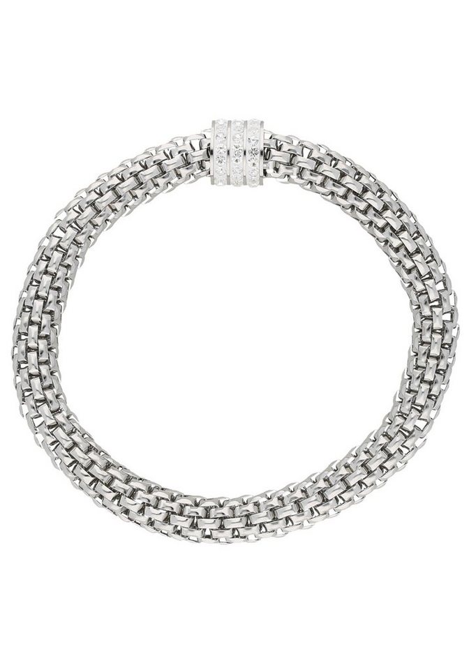 Firetti Armband Schmuck Geschenk Armschmuck Armkette Meshkette mit Rondell, mit Kristallstein von Firetti
